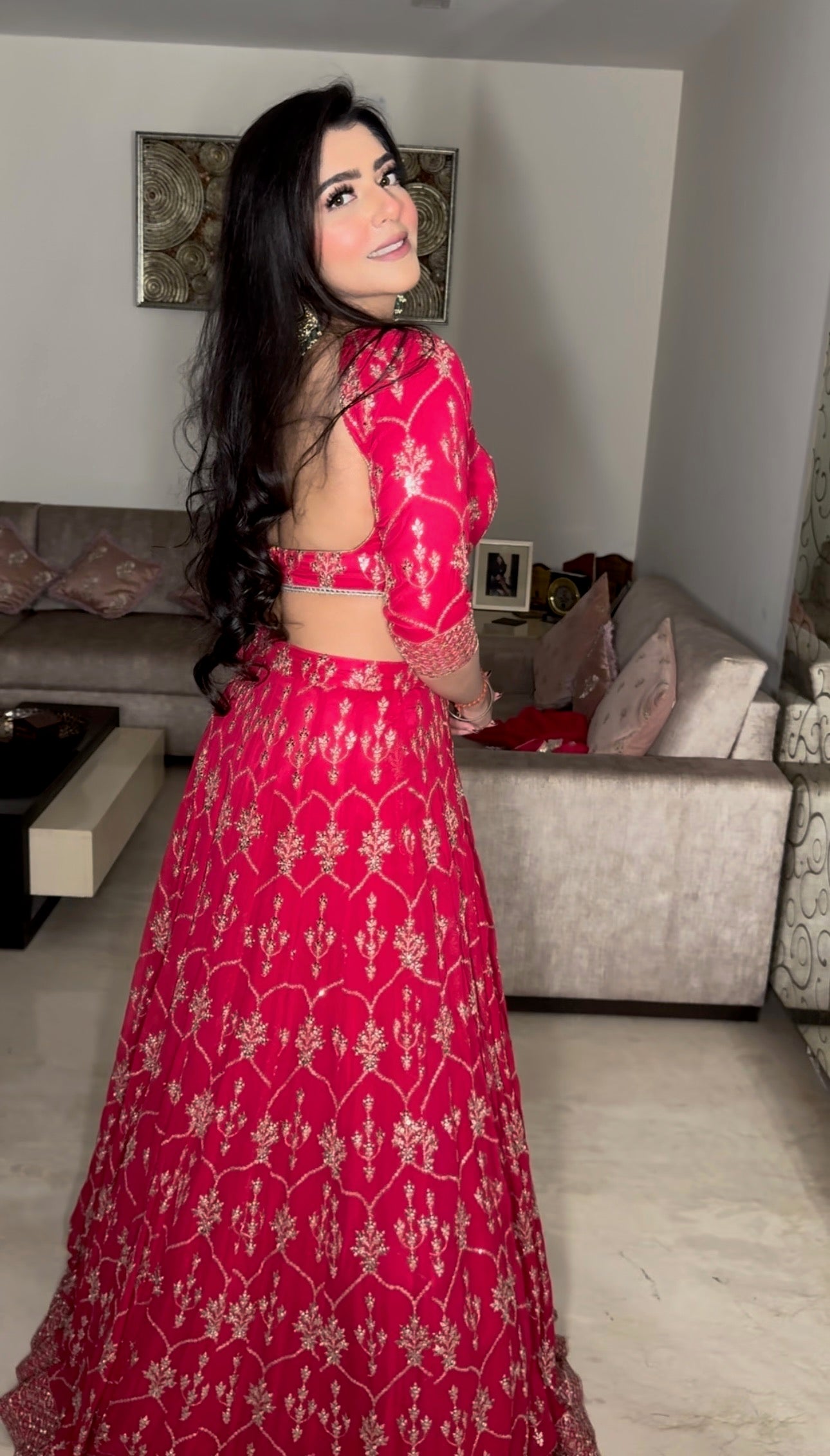 Coral Pink Lehenga