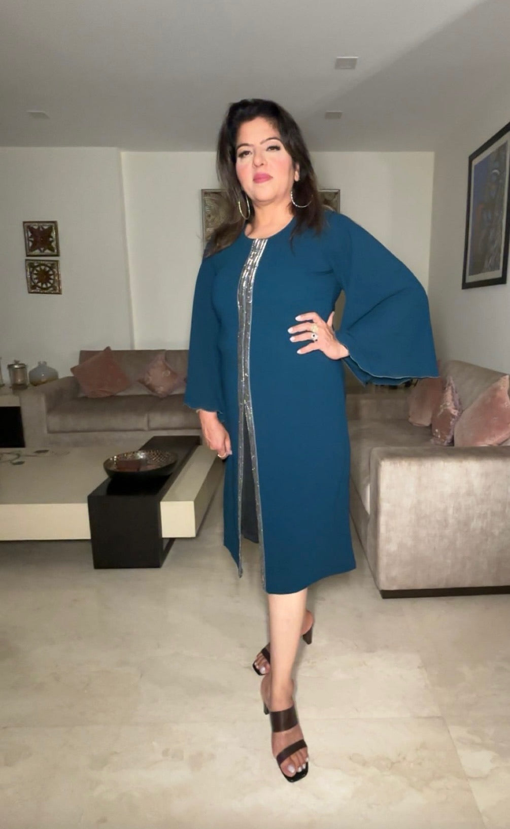 Jade Blue Georgette Dress