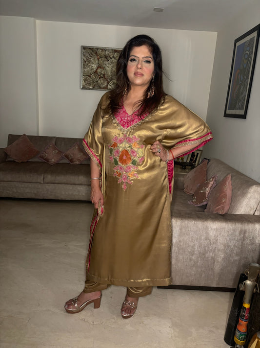 Golden Tissue Georgette Kaftan