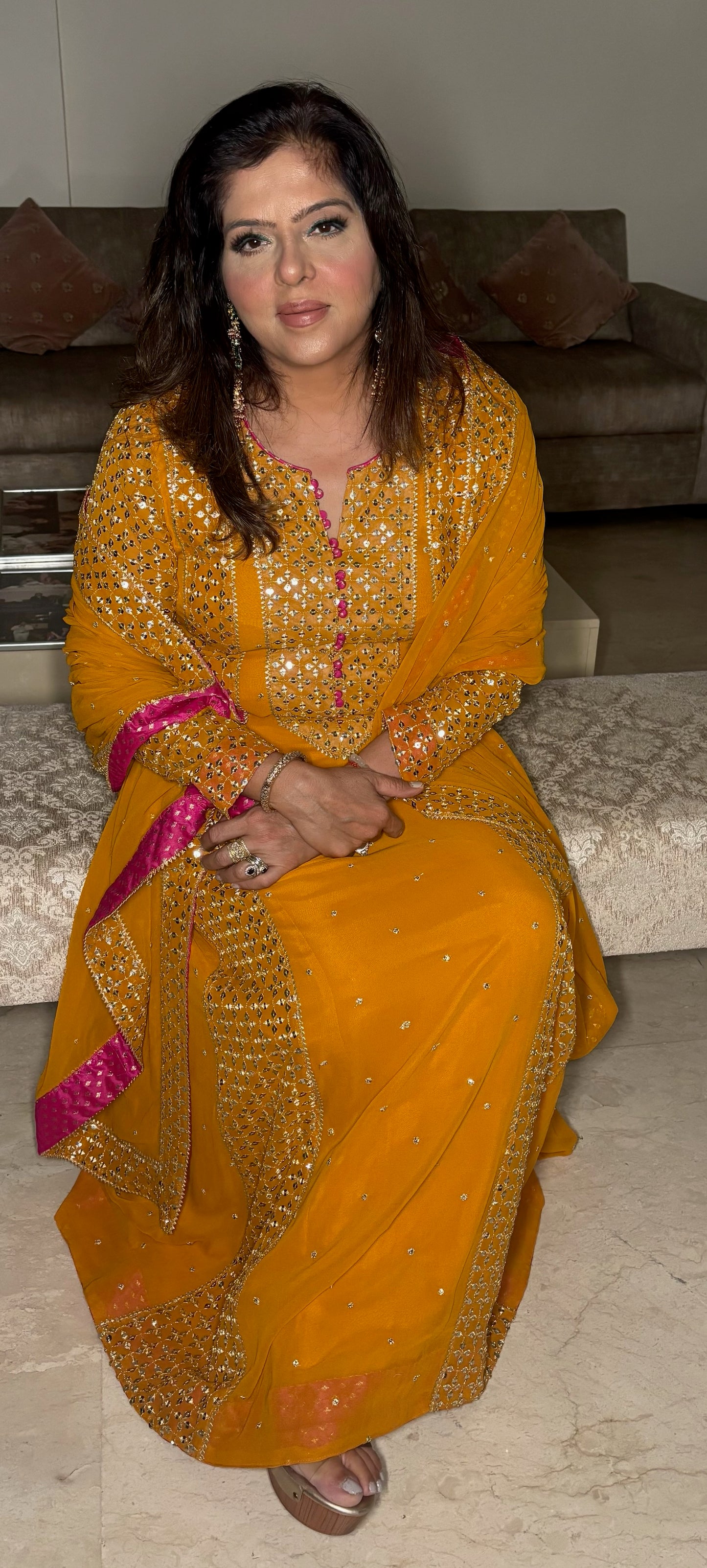 Mustard Georgette Suit
