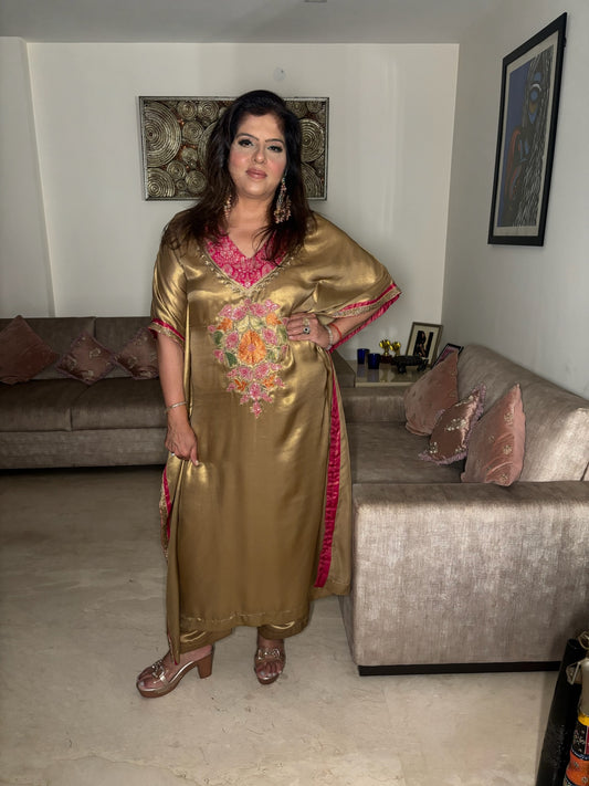 Golden Tissue Georgette Kaftan