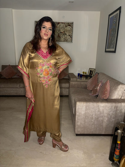 Golden Tissue Georgette Kaftan