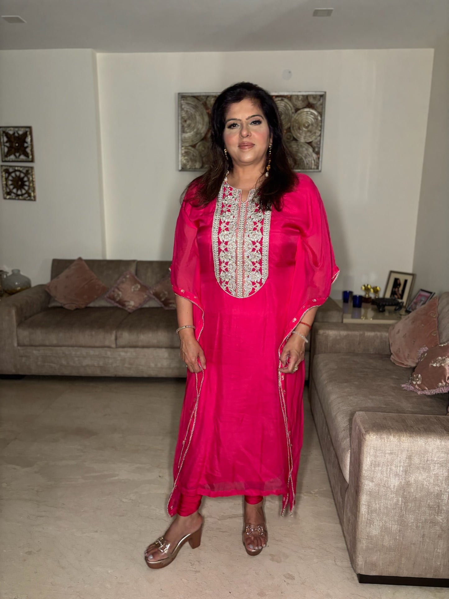 Hot Pink Georgette Kaftan