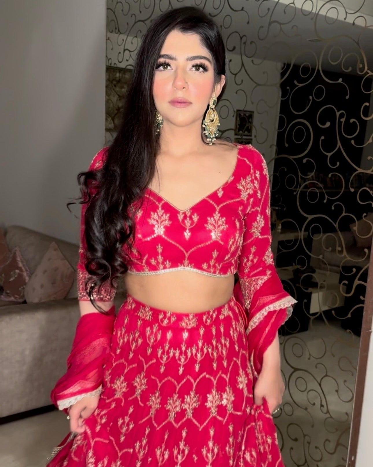 Coral Pink Lehenga